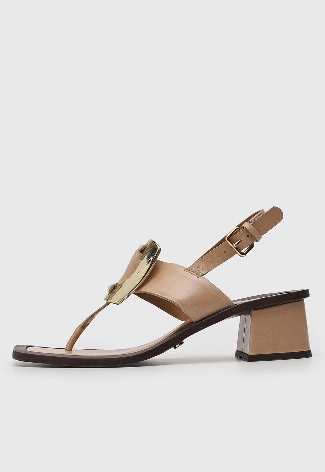 Vista principal Sandália Feminina Vicenza Salto Bloco Vicenza bege