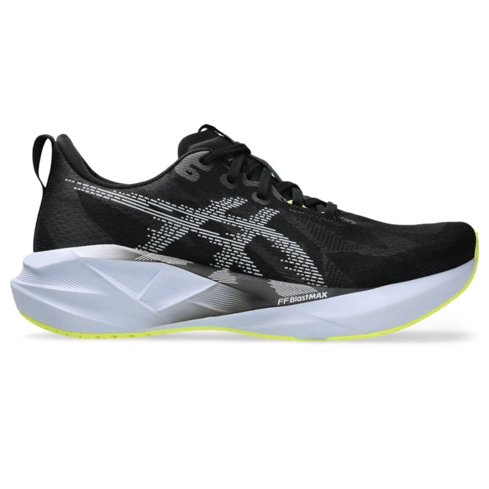 Vista 2 Tênis ASICS Novablast 5 - Masculino - Preto/Azul ASICS preto azul