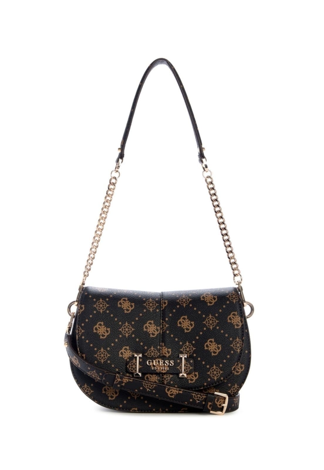 Vista principal Bolsa Guess Carrie Logo Flap Shoulder Bag Bege Guess amarelo