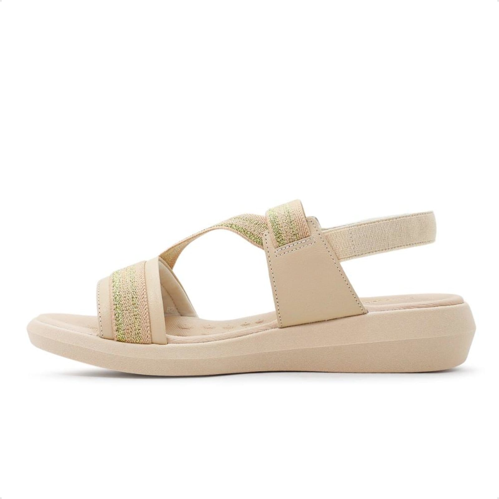 Vista 2 Sandália Usaflex Plataforma Multimateriais Feminina Usaflex bege