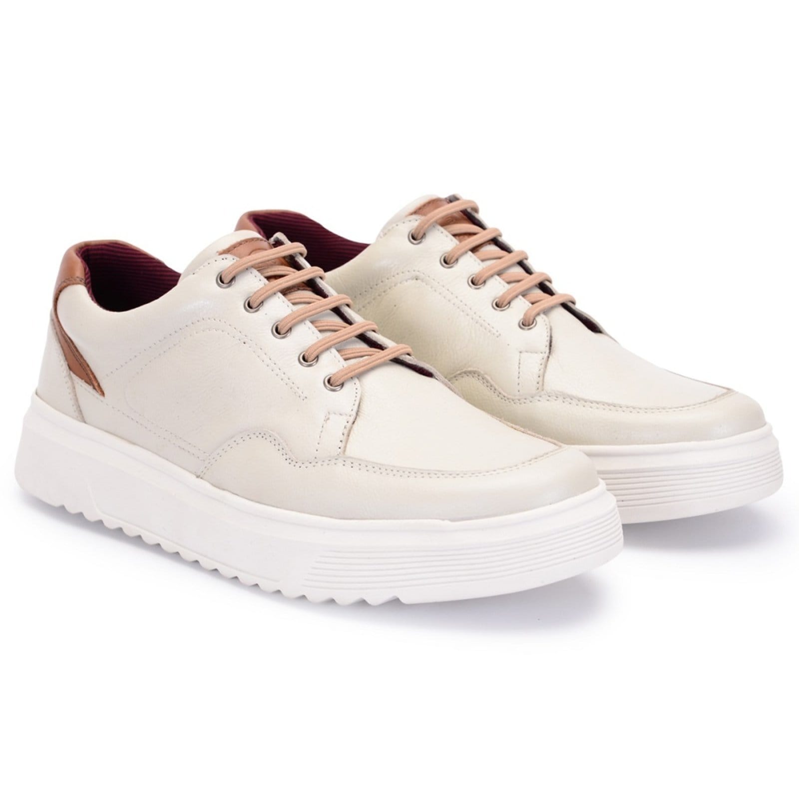 Vista 2 Sapatênis Tênis Ferrile Casual Em Couro Off White 153001 Ferrile off-white white