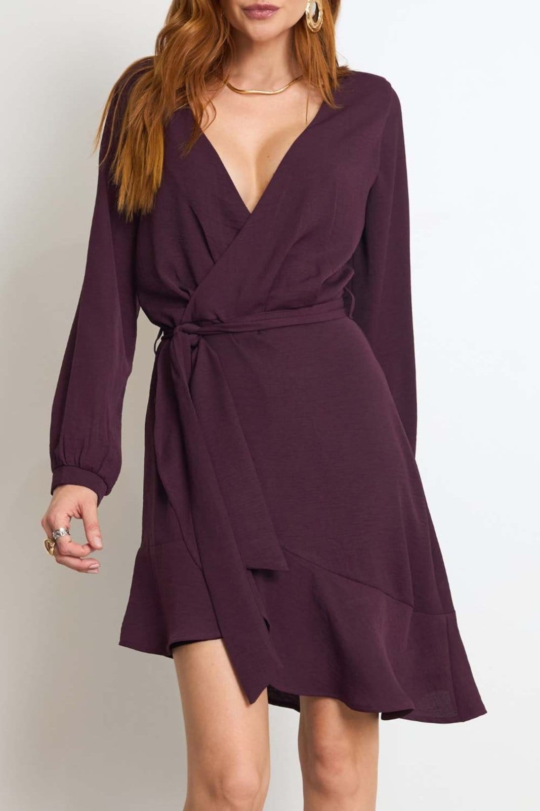 Vista principal Vestido Vanibele Assimétrico Vanibele vinho