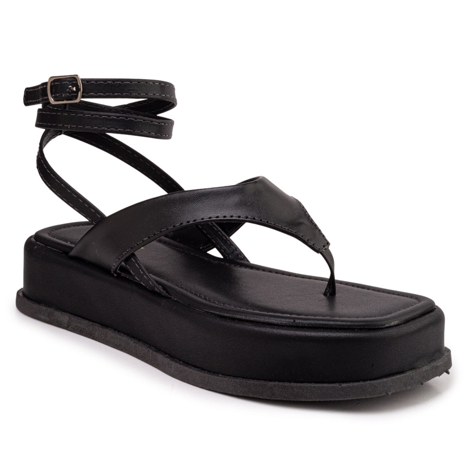 Vista 2 Sandália Feminina Flatform Asa Delta Confortável Moda ZATURE STORES preto