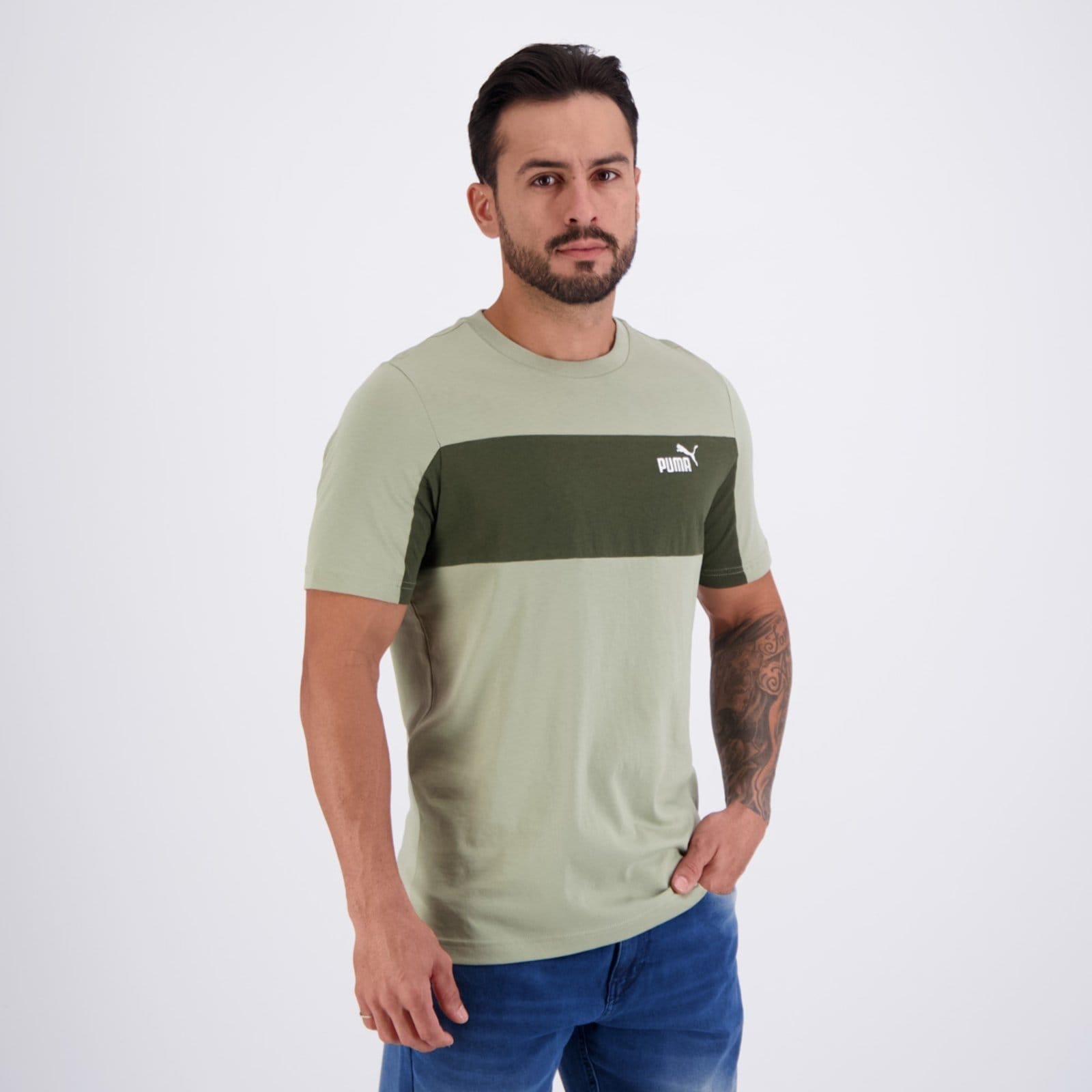Vista 2 Camiseta Puma Ess Block Tee Puma verde