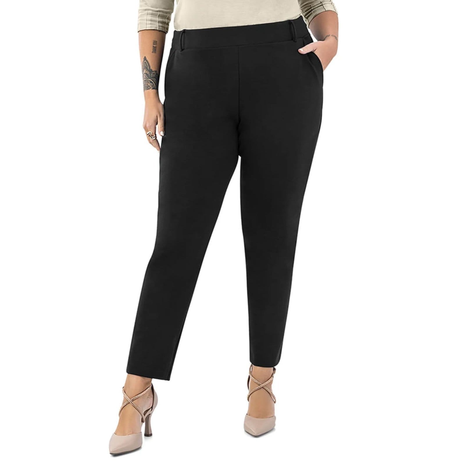 Vista principal Calça Feminina Rovitex Plus Size Alfaiataria Rovitex preto
