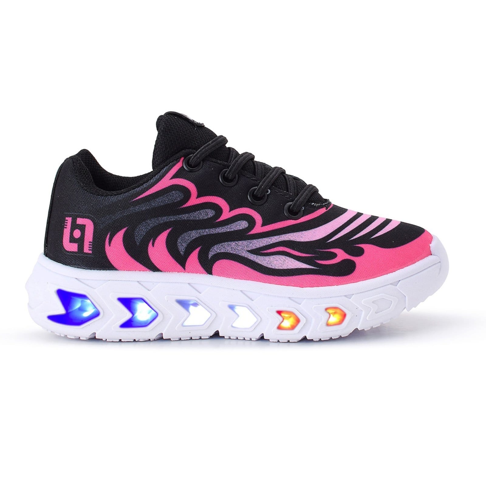 Vista 2 Infantil - Tenis de Led Meninas Casual Escolar Calce Facil + Chinelo Oculos e Relogio CALCADOS LGHT LIGHT preto