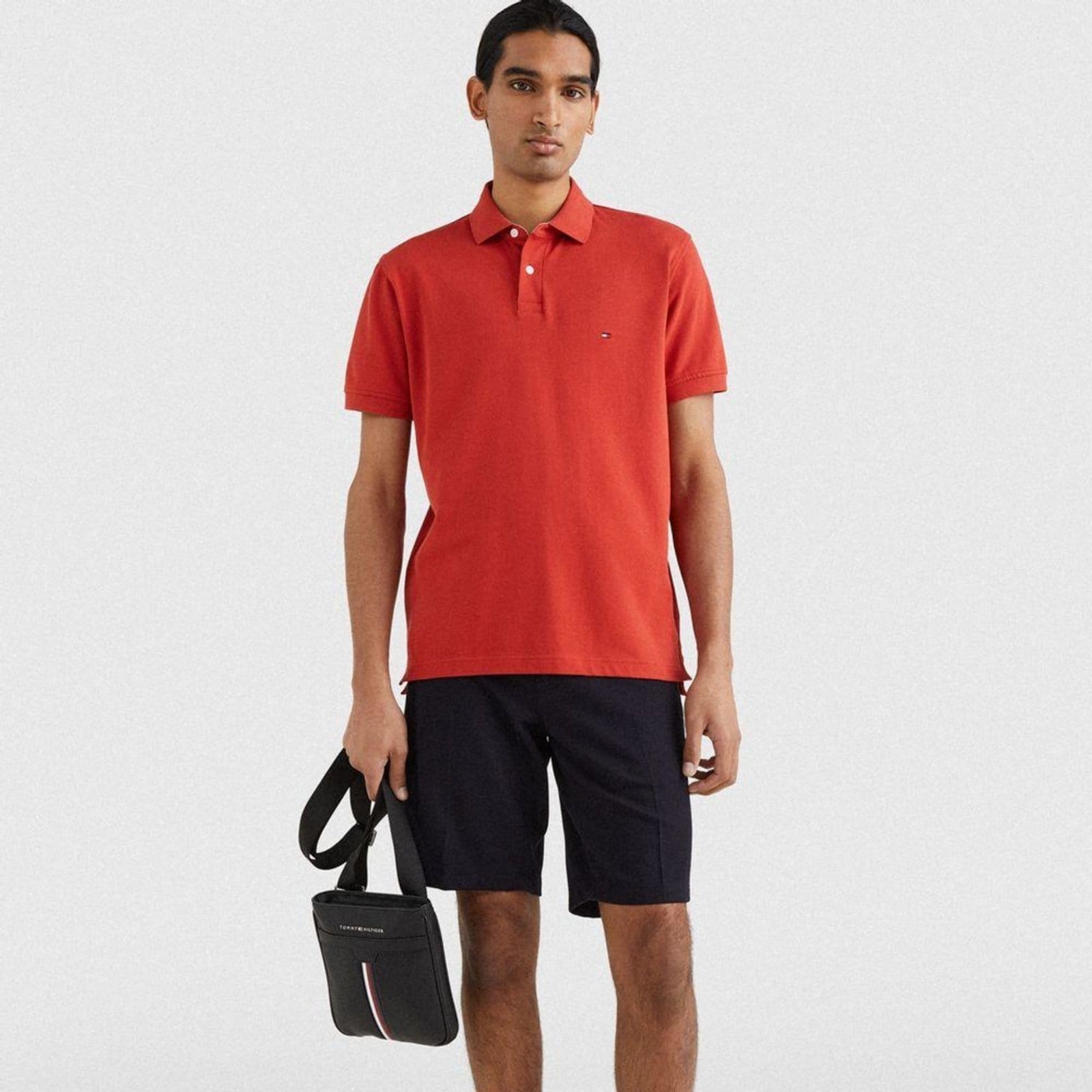 Vista 2 Polo Tommy Hilfiger Clásssica 1985 Refular Fit Vermelha Tommy Hilfiger vermelho