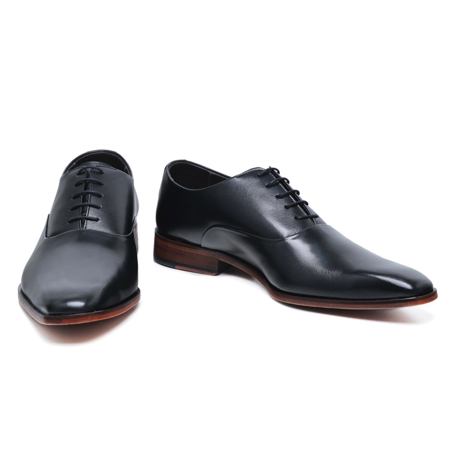 Vista 2 Sapato Malbork Masculino Social Oxford em Couro com Cadarço 066P Malbork preto