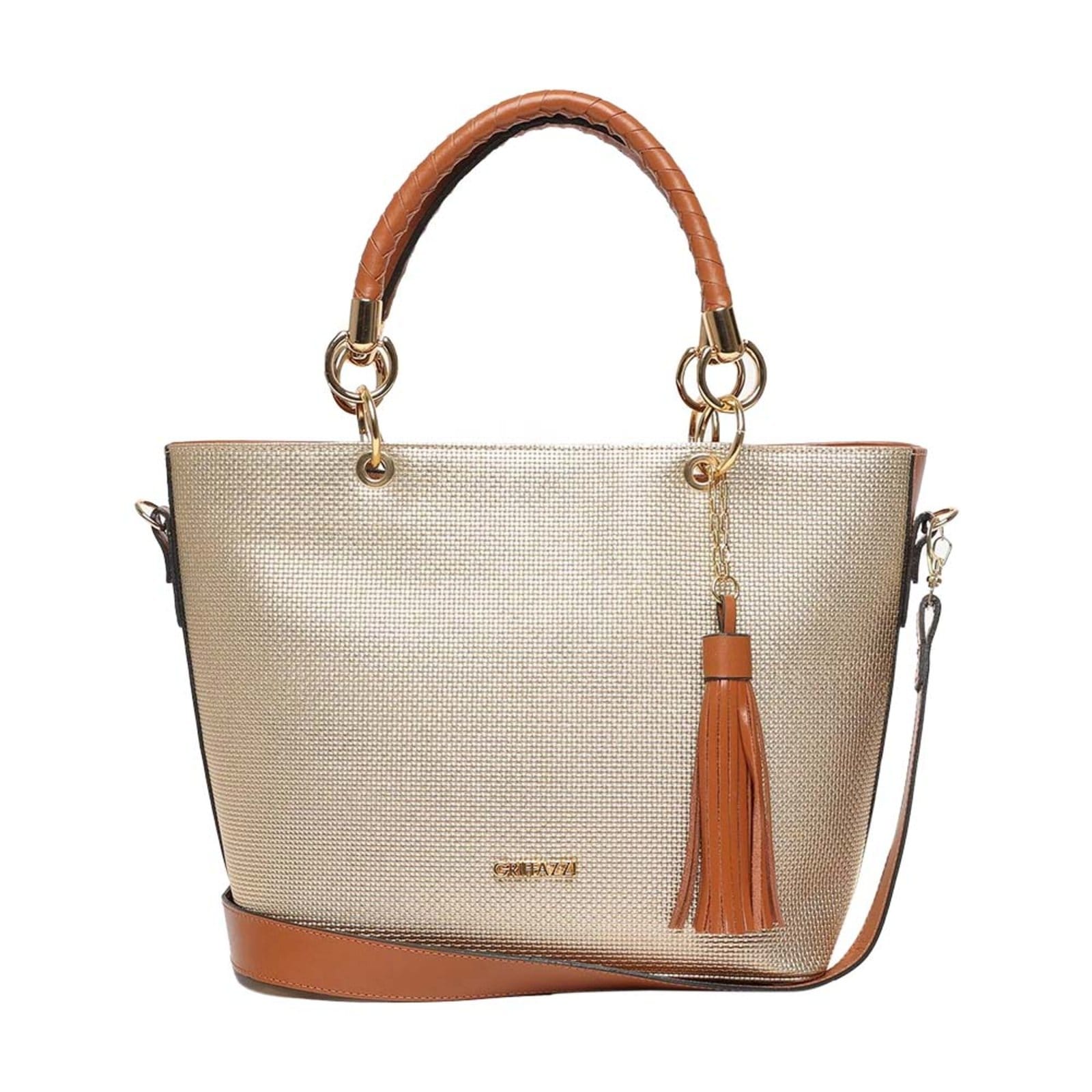 Vista 2 Bolsa de Couro Griffazzi Ouro Griffazzi dourado