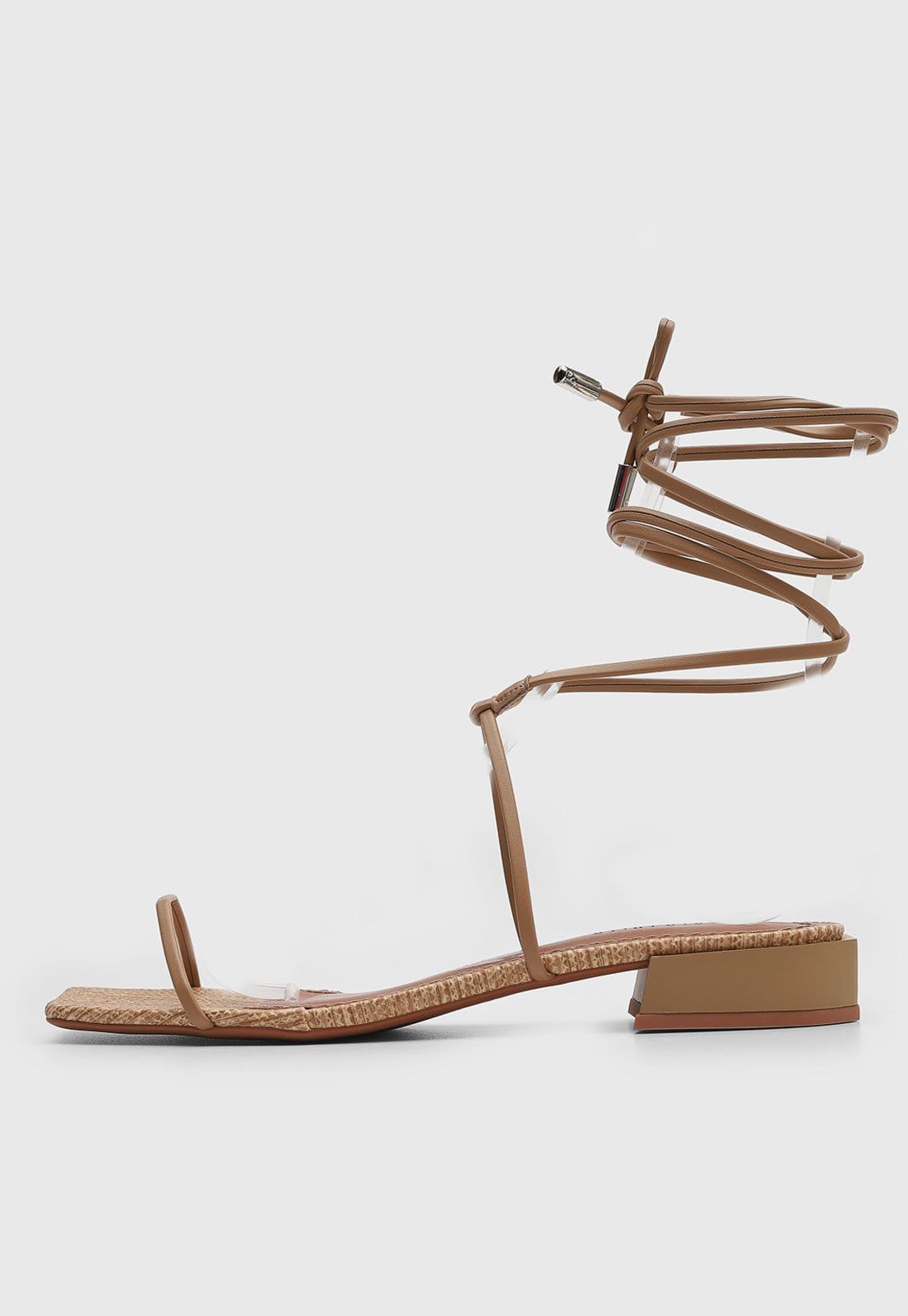 Vista 2 Rasteira Feminina Santa Lolla Tiras Amarração Natural Santa Lolla bege natural