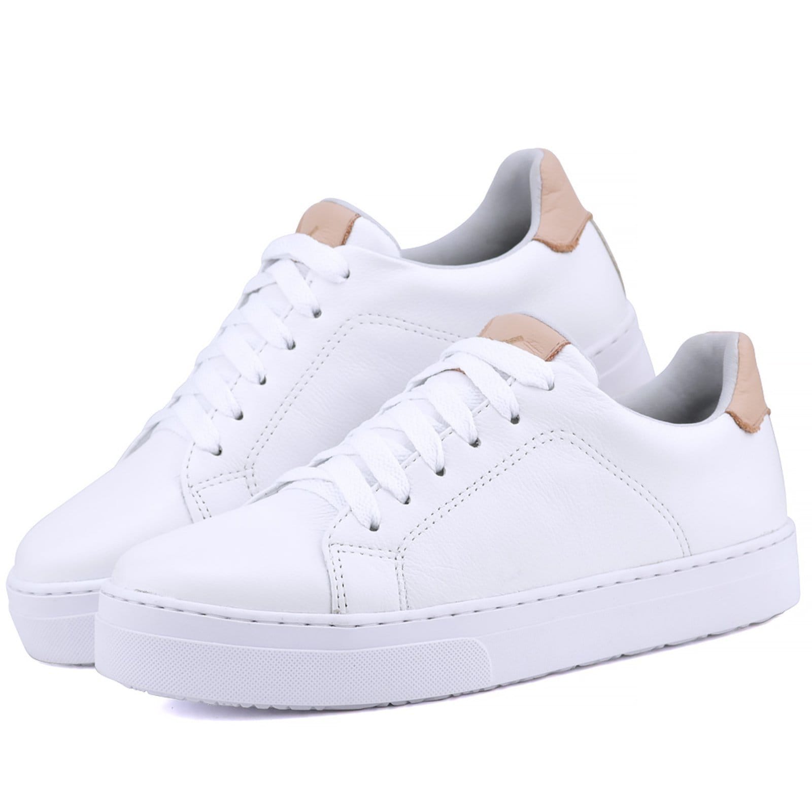 Vista 2 Tênis Casual Mr. Gutt Couro Branco e Nude Mr. Gutt branco nude