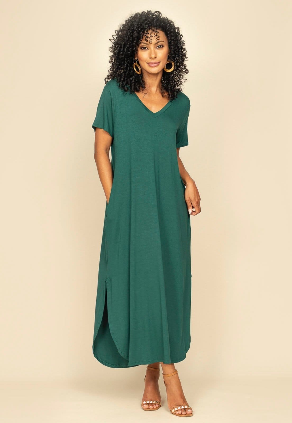 Vestido Midi Abapã Malha com Bolso Jade