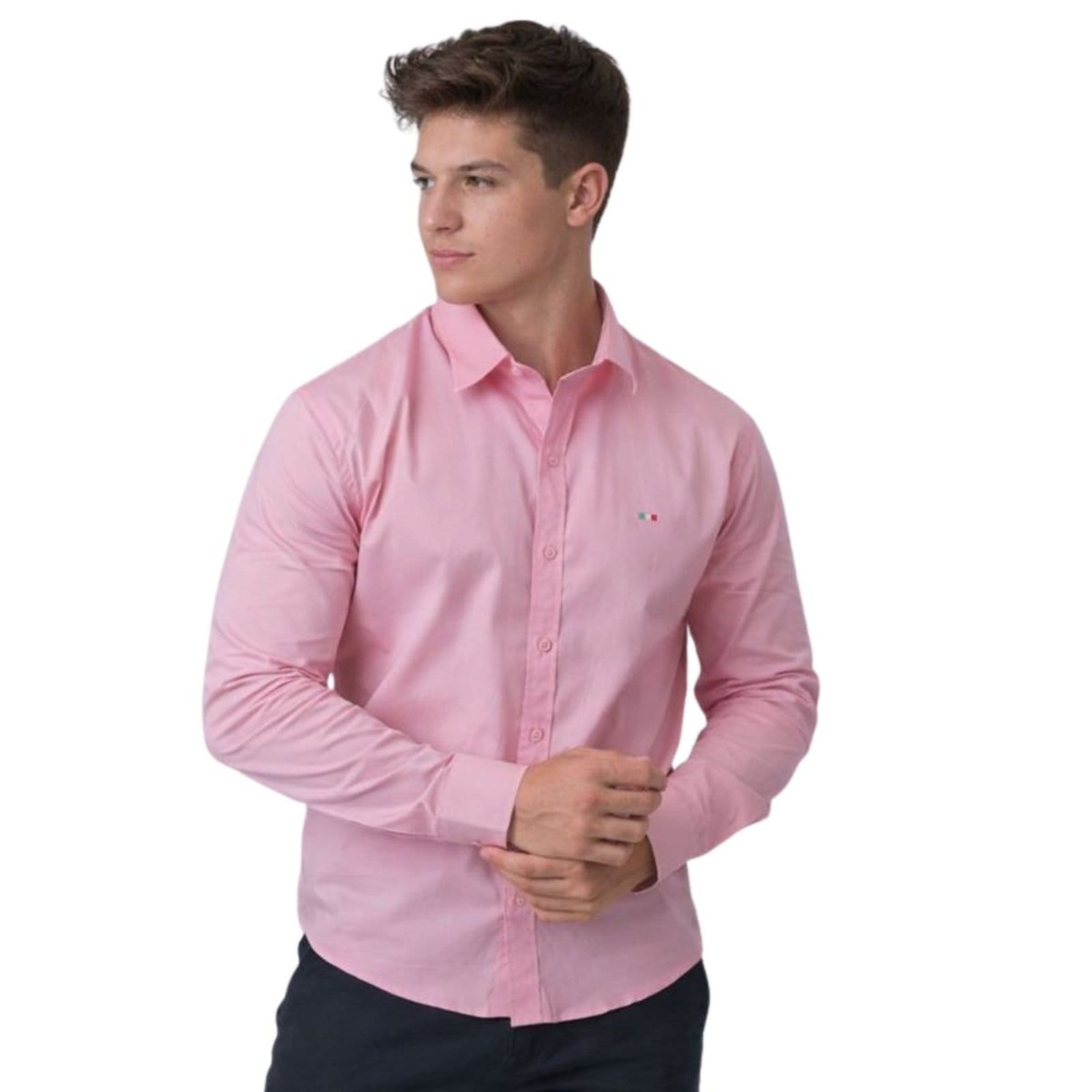 Camisa Social Masculina Slim Manga Longa Casual Premium