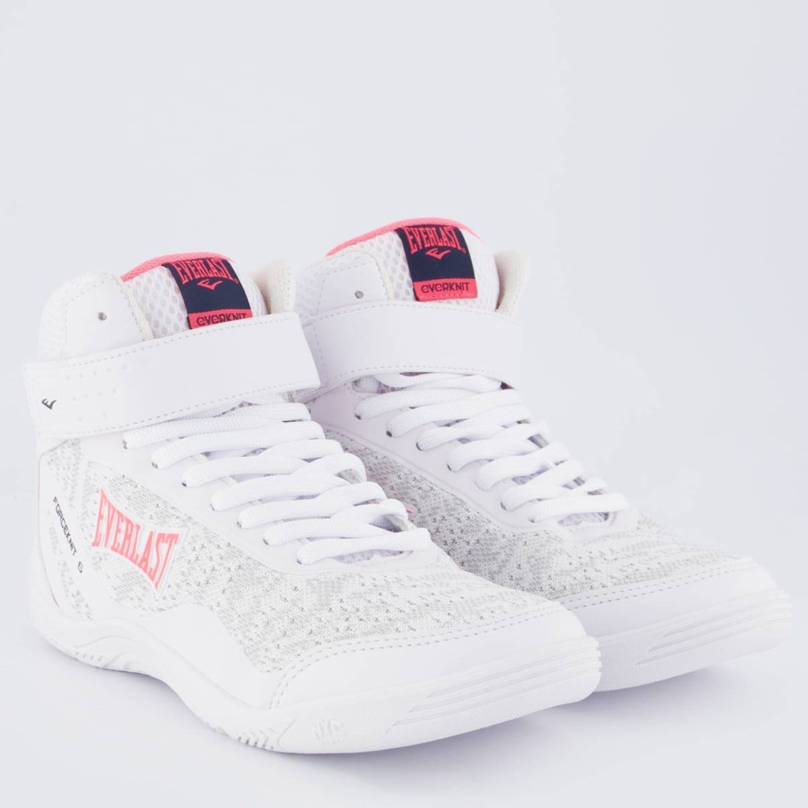 Vista 2 Tênis Everlast Forceknit 6 Feminino Branco e Rosa Everlast branco rosa