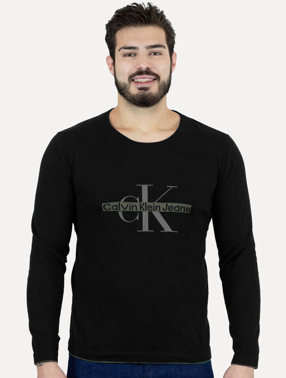 Suéter Calvin Klein Jeans Masculino Tricot Logo Reissue