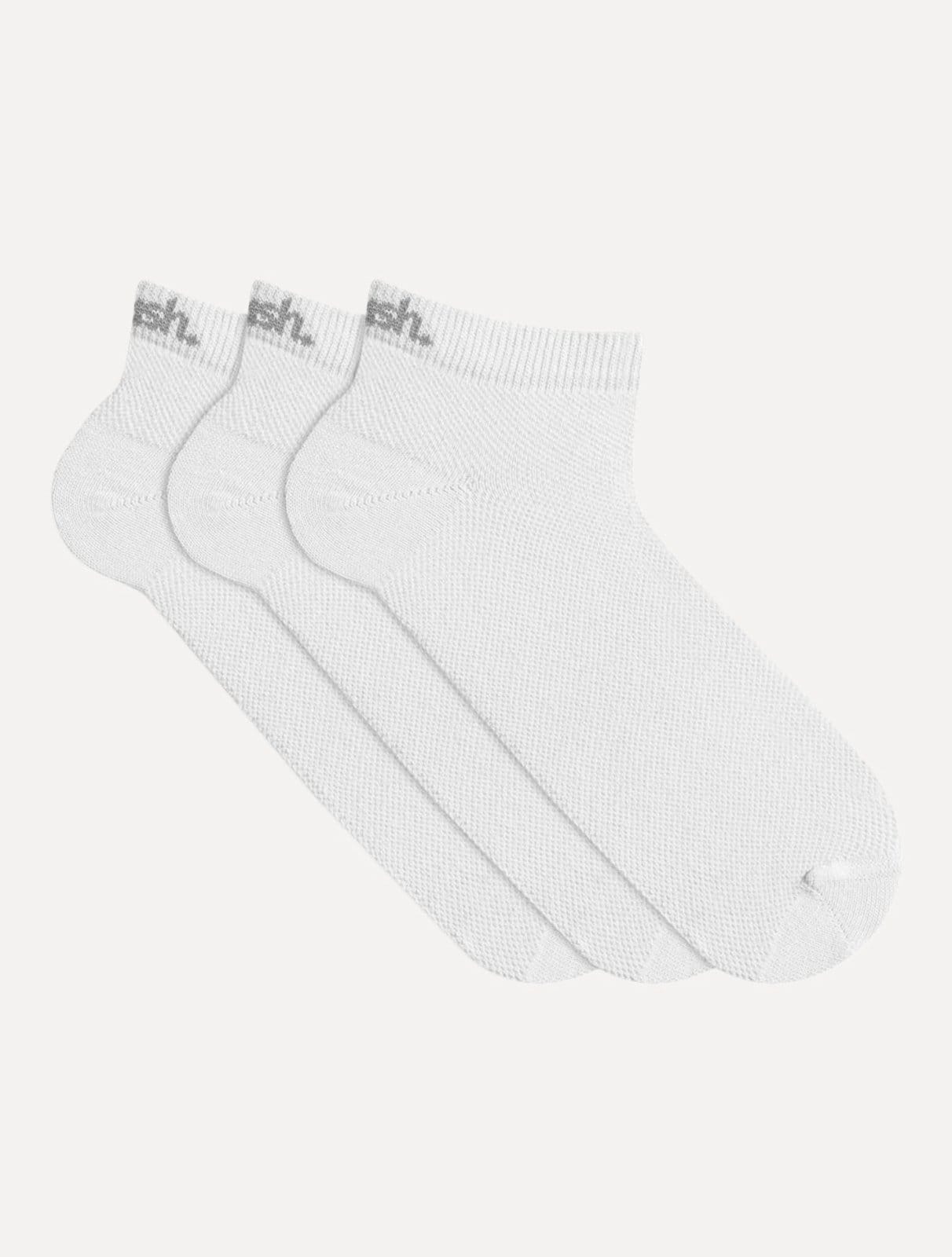 Meia Mash Esportiva Sapatilha Branca Kit 3 Pares