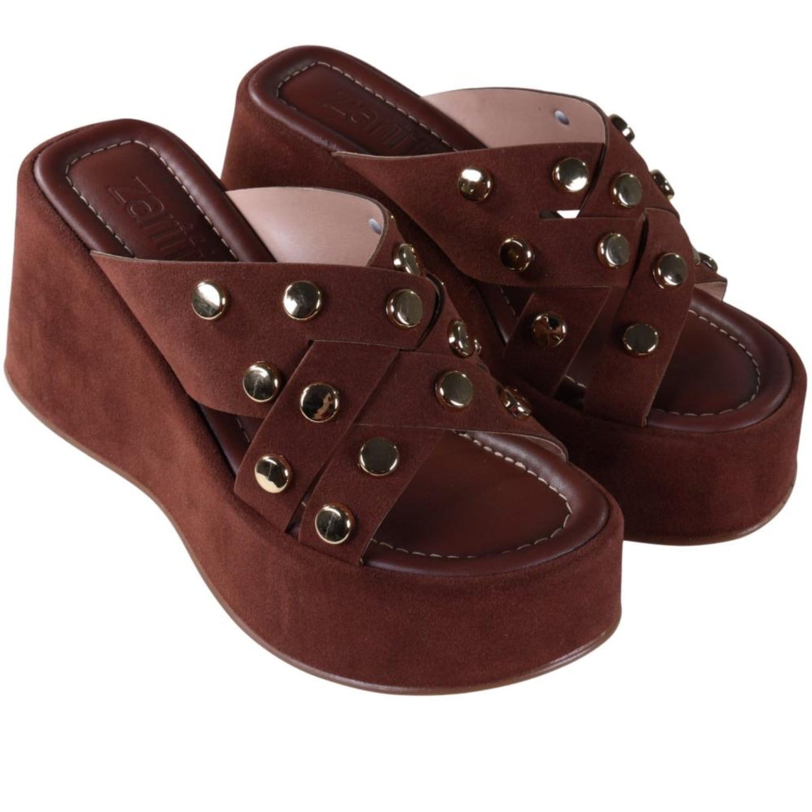 Vista 2 Tamanco Feminino Zariff com Plataforma 50450-91203 Terra Zariff incolor