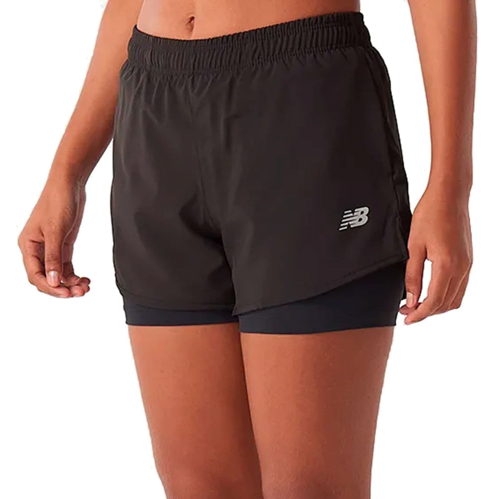 Vista principal Short Feminino New Balance Sport Essentials 2 em 1 New Balance preto