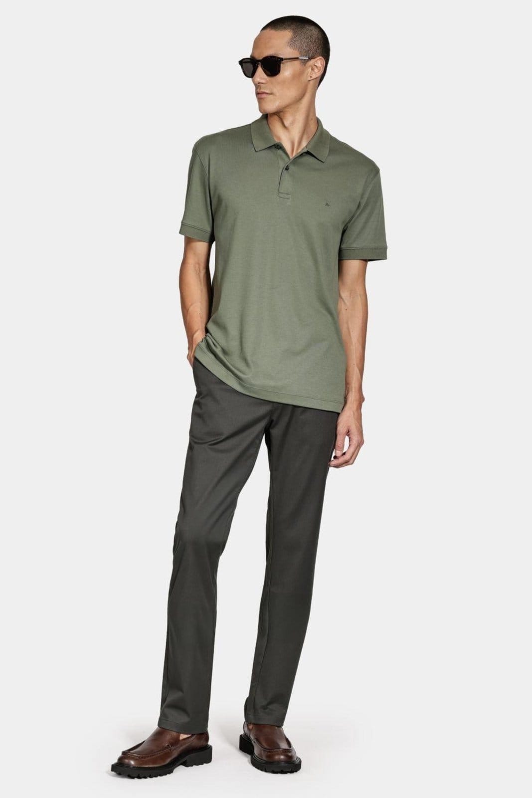 Vista 2 Polo Aramis Manga Curta Interlock Pima Selva Aramis verde