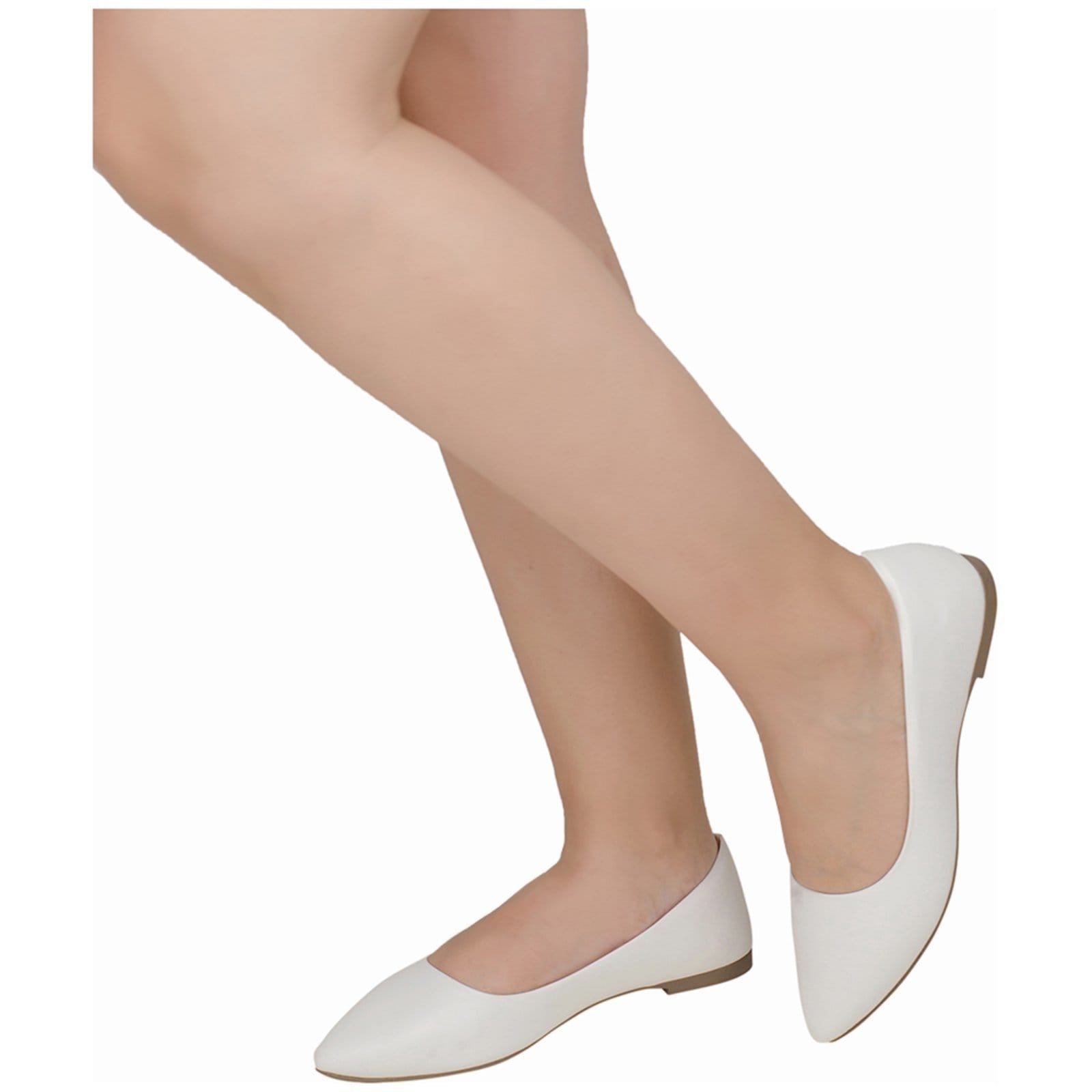 Vista 2 Sapatilha Bico Fino Lisa Confortável Casual Moda Shekinah Branca Shekinah branco