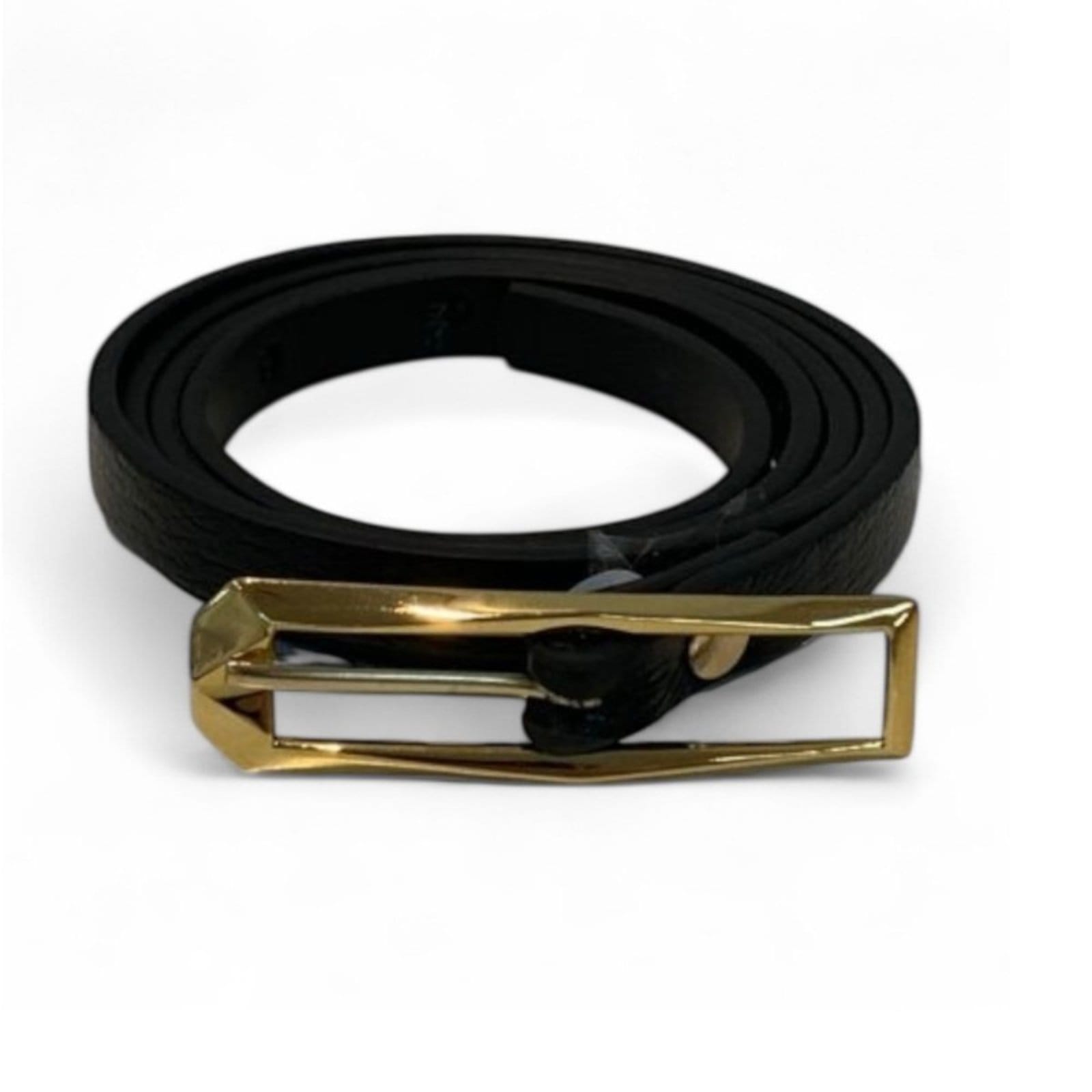 Cinto Fino Feminino em Couro Fivela Comprida 017