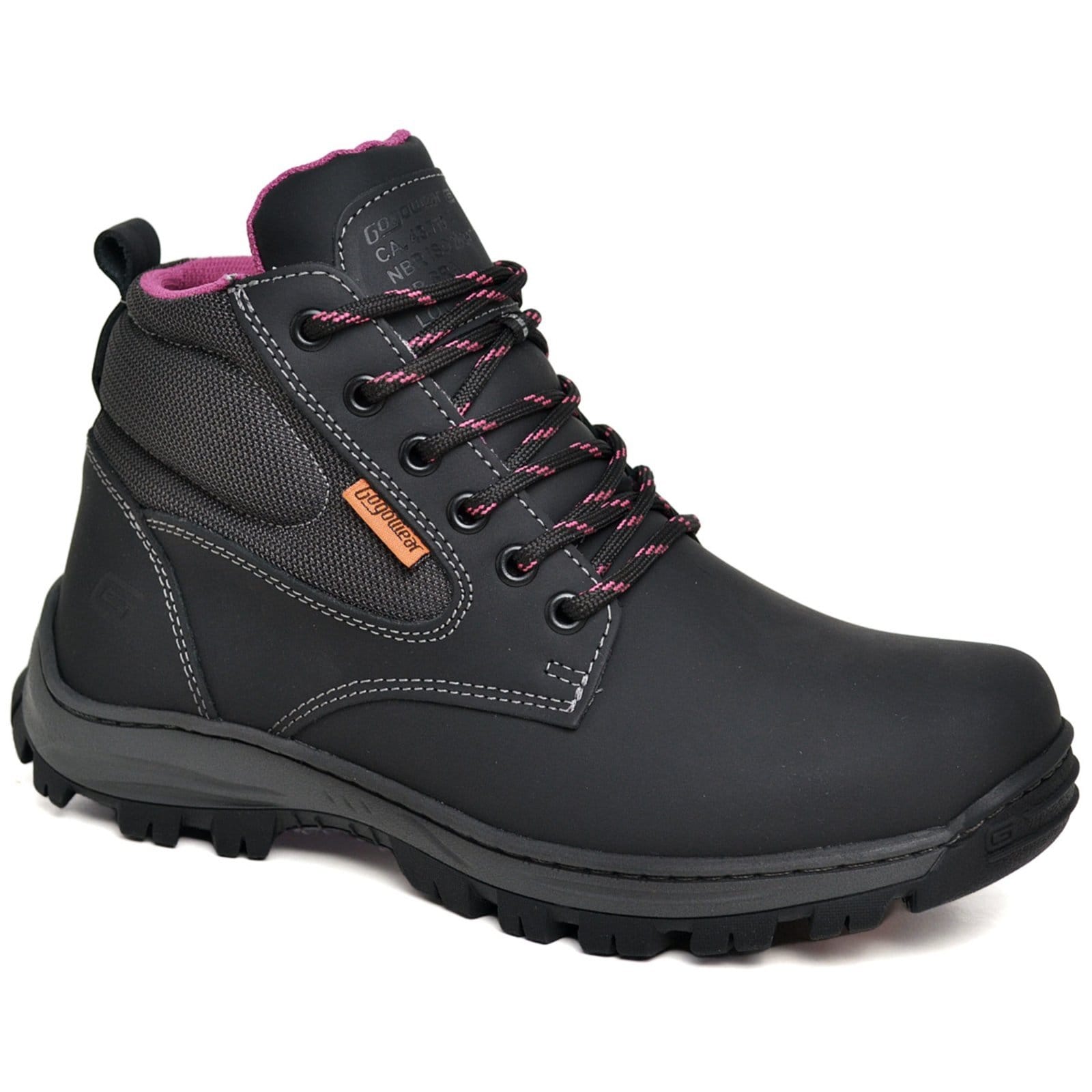 Bota Botina Sterps-G em Couro Emborrachado Grafite com C.A