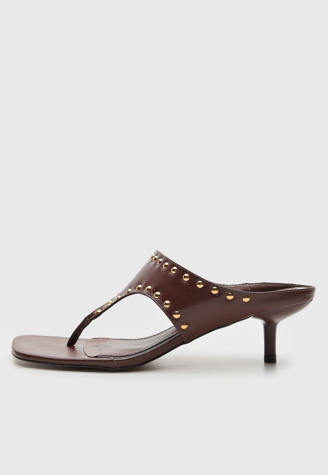 Vista principal Sandália Feminina Santa Lolla Tamanco Tachas Santa Lolla marrom