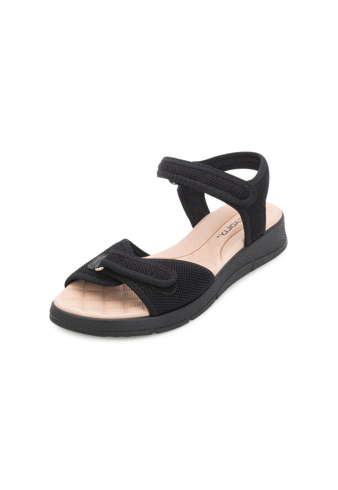 Vista principal Sandália Papete Piccadilly PD24-57101 Bege Piccadilly preto