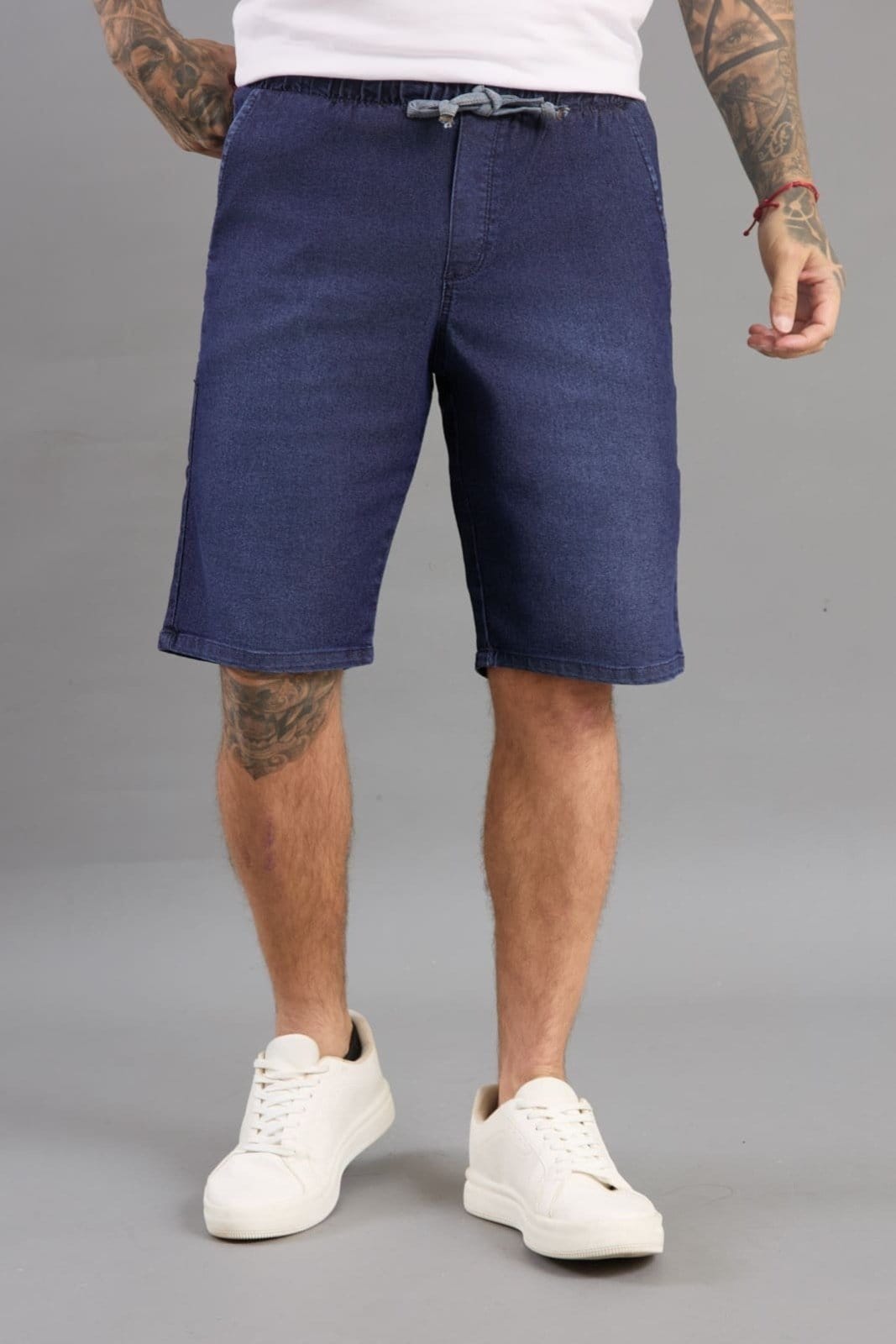 Vista principal Bermuda Jeans Jogger Moletinho Masculino Lemier Collection LEMIER azul