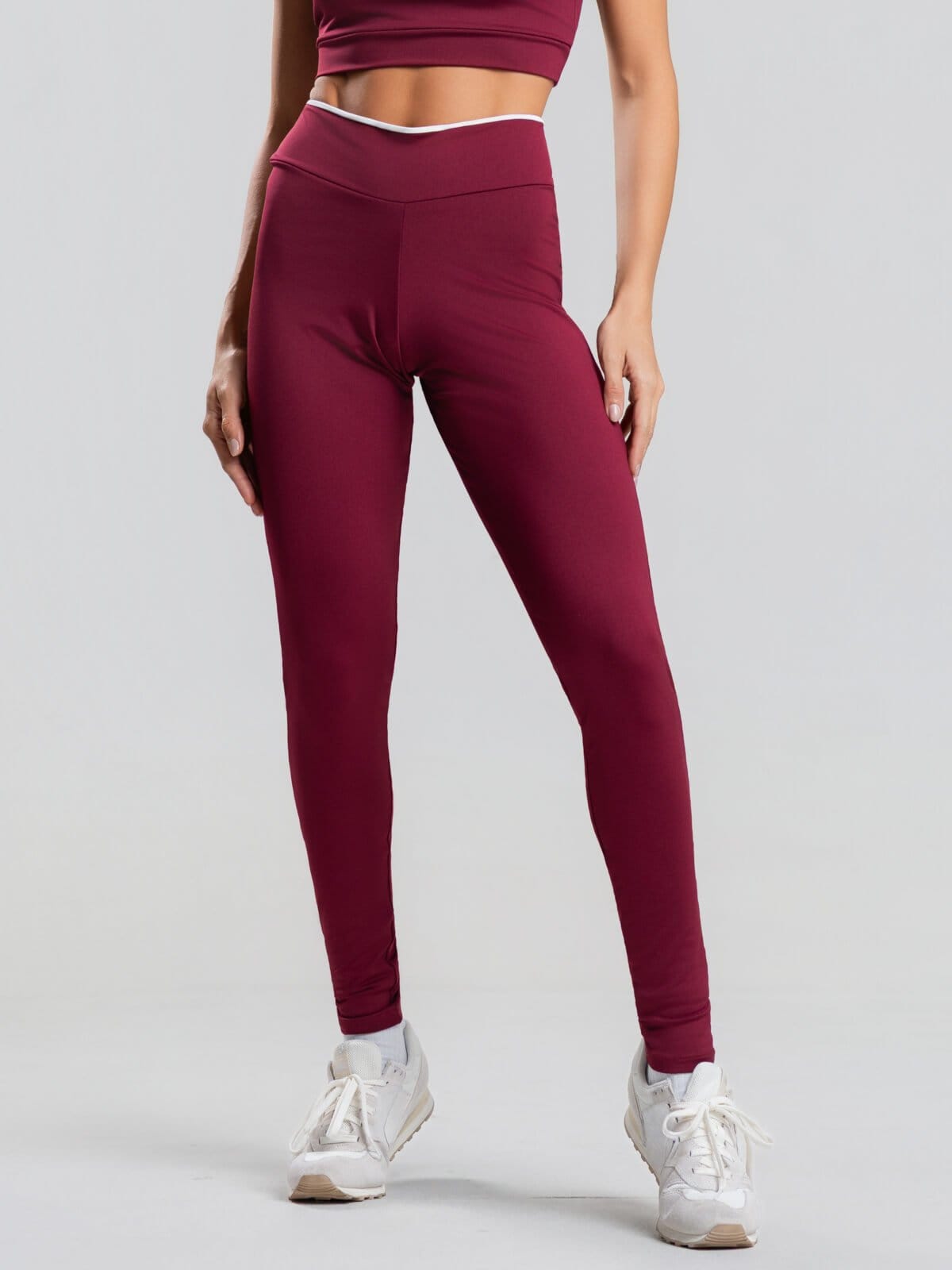 Vista principal Calça Legging Suplex Bicolor Vicbela vinho