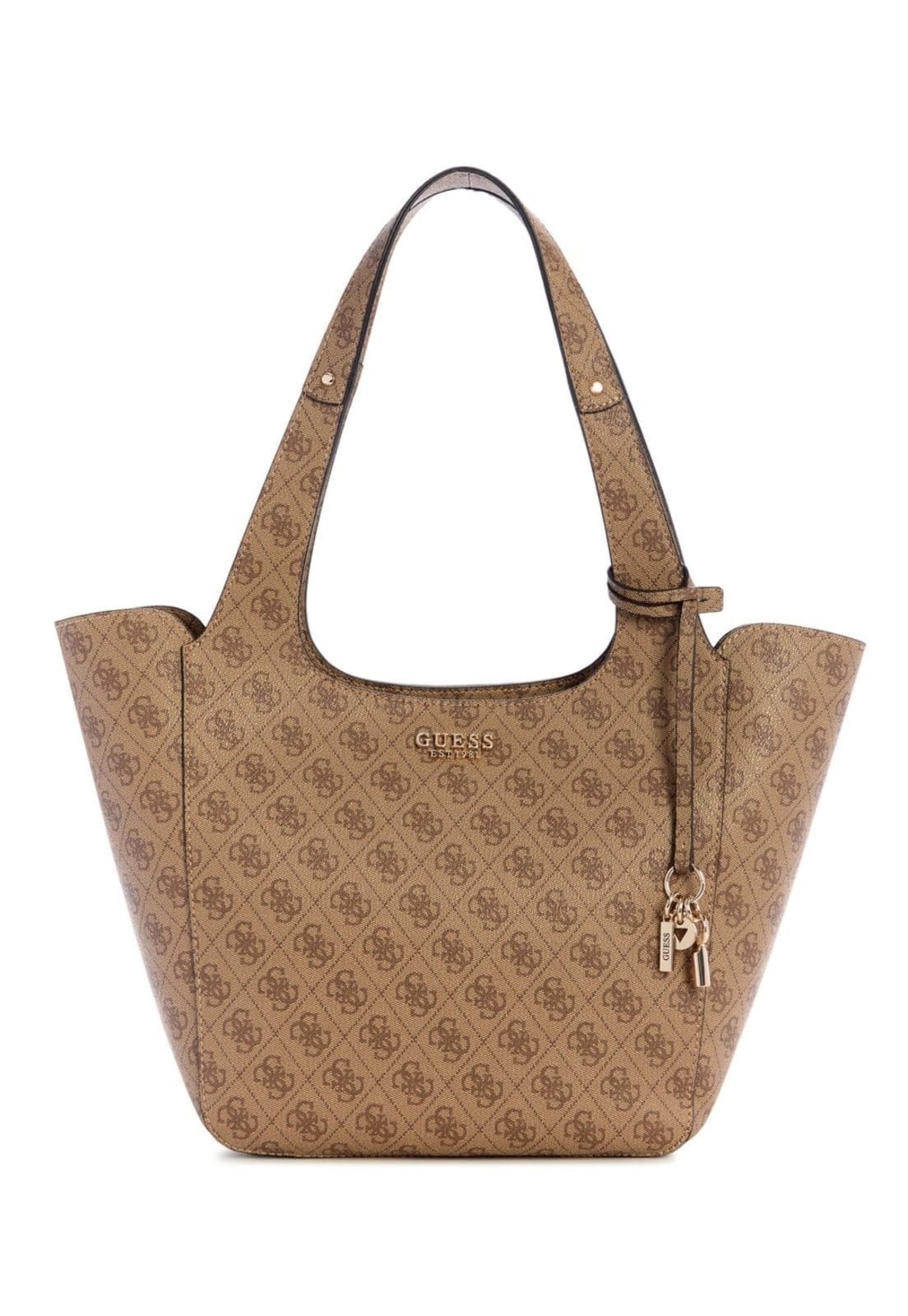 Vista principal Bolsa Guess Calista Tote Bege Guess amarelo