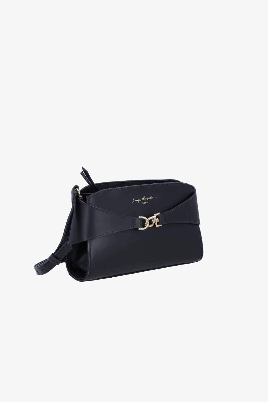 Vista 2 BOLSA PEQUENA EM COURO COM FERRAGEM EM GANCHO Luiza Barcelos preto