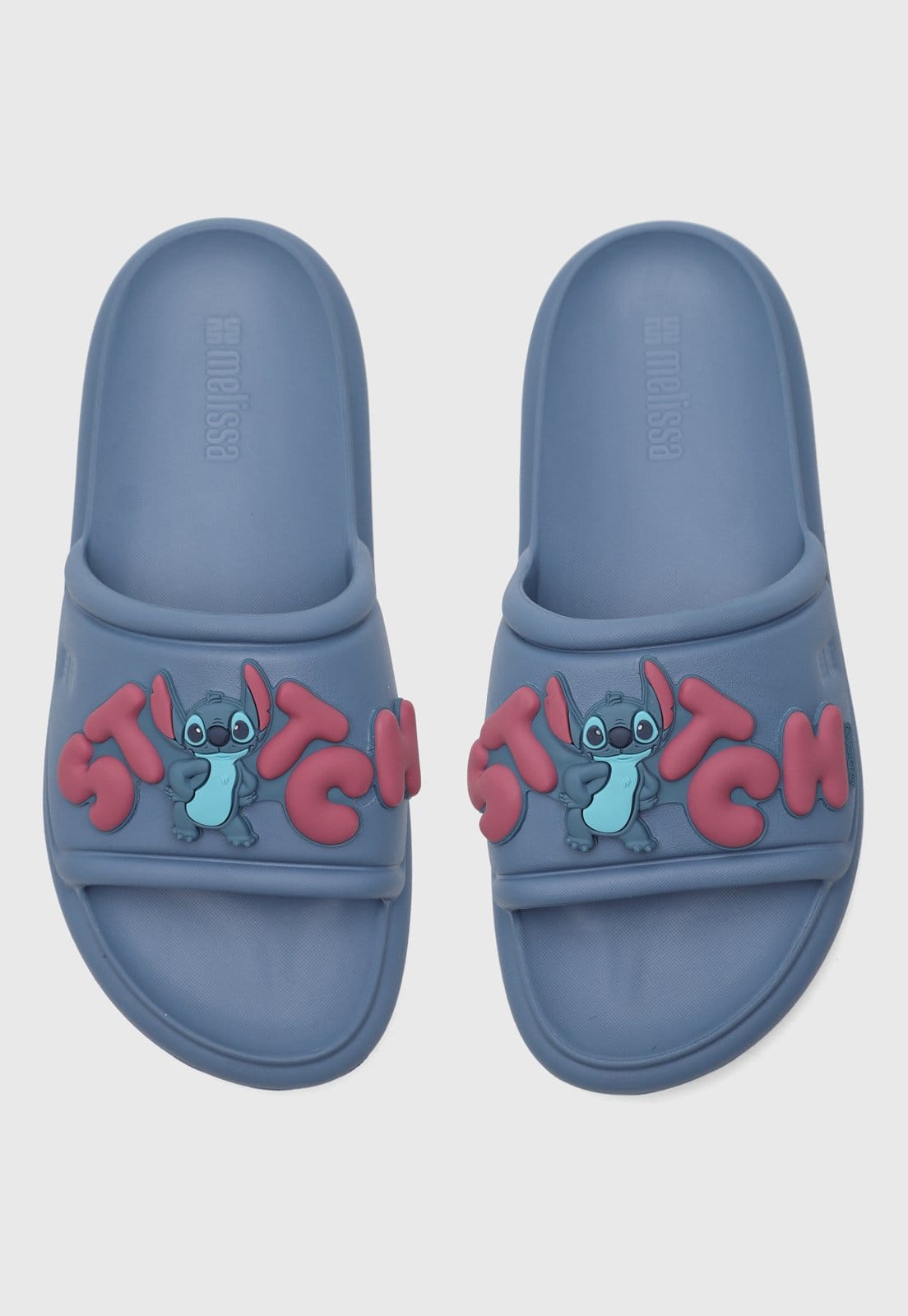 Vista principal Chinelo Slide Feminino Melissa Stitch Melissa azul