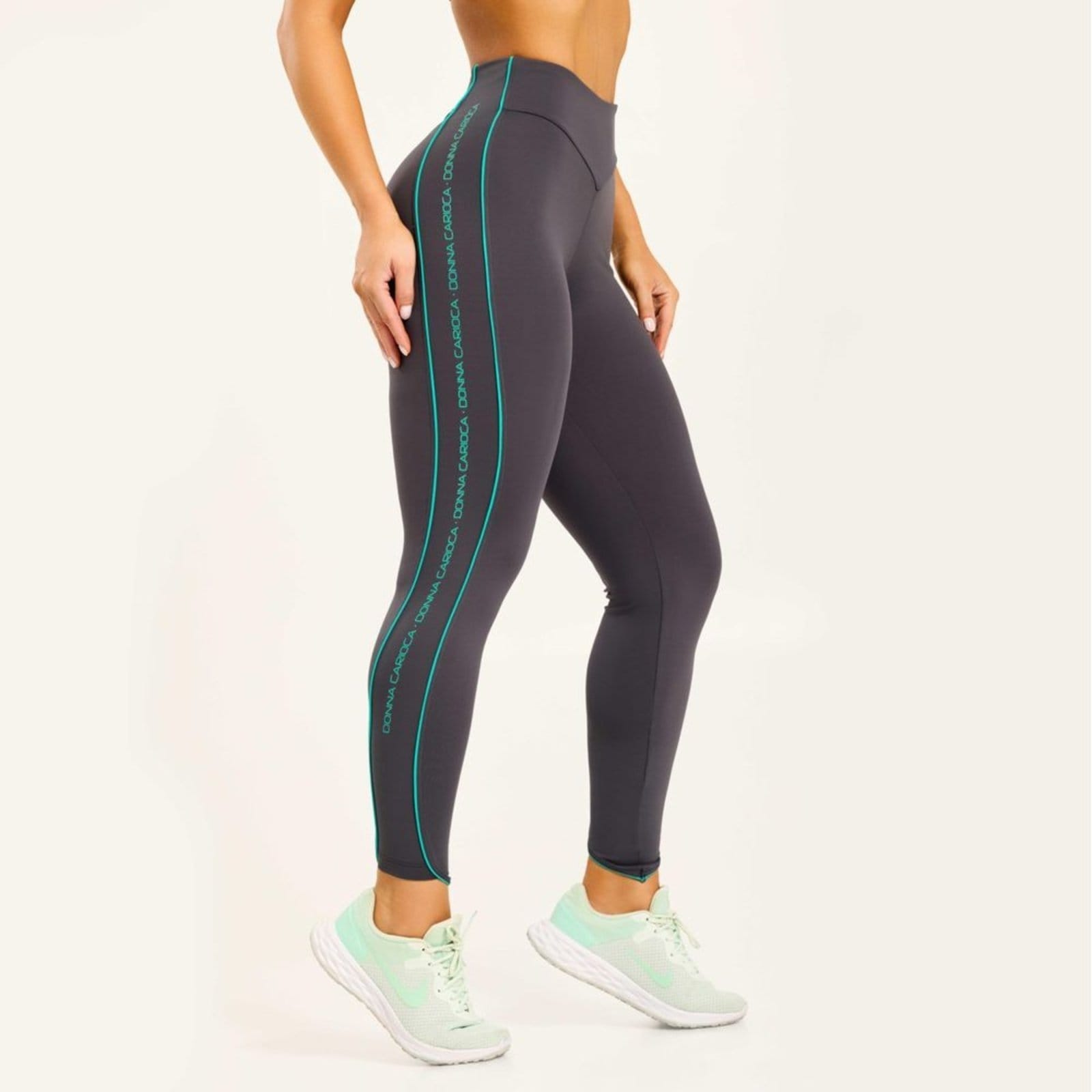 Vista principal Legging Perception Carbox Poliamida Com Estampa Emborrachada Donna Carioca cinza