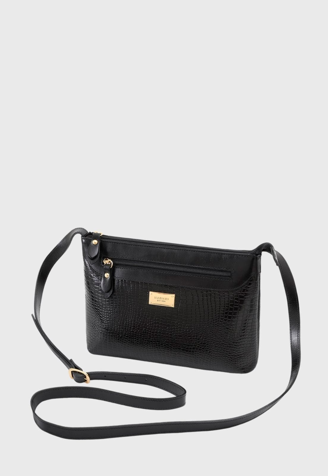 Vista 2 Bolsa Transversal Couro Mariart 2193MRT Preta Mariart preto