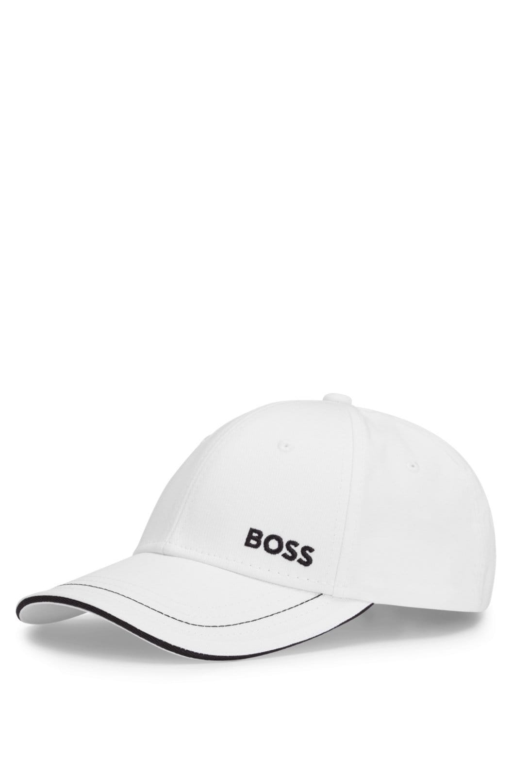 Vista 2 Boné De Sarja De Algodão Com Detalhe De Logotipo Boss branco