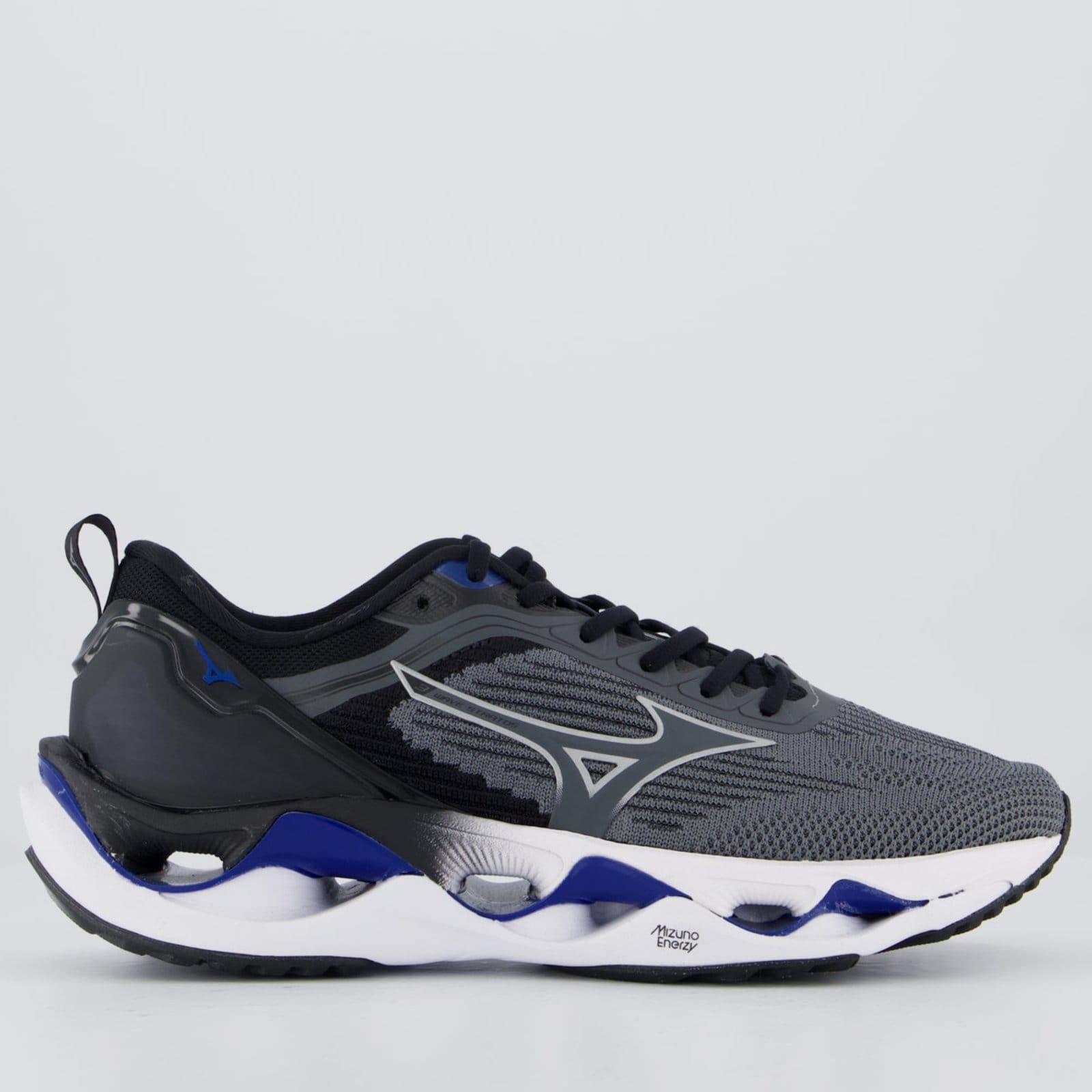 Vista principal Tênis Mizuno Wave Stratos 3 Cinza e Azul Mizuno cinza azul