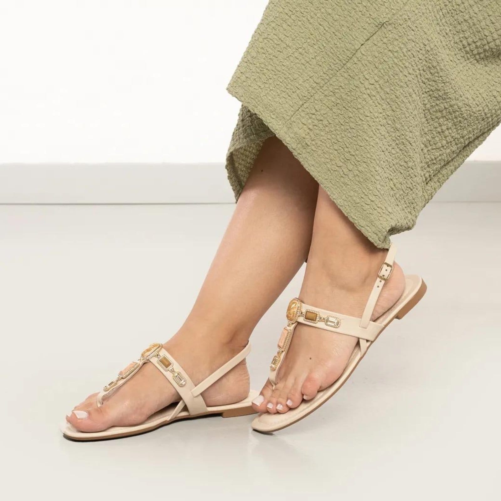 Vista 2 Sandália Dakota Foggia Rasteira Feminina Off-white Dakota off-white white