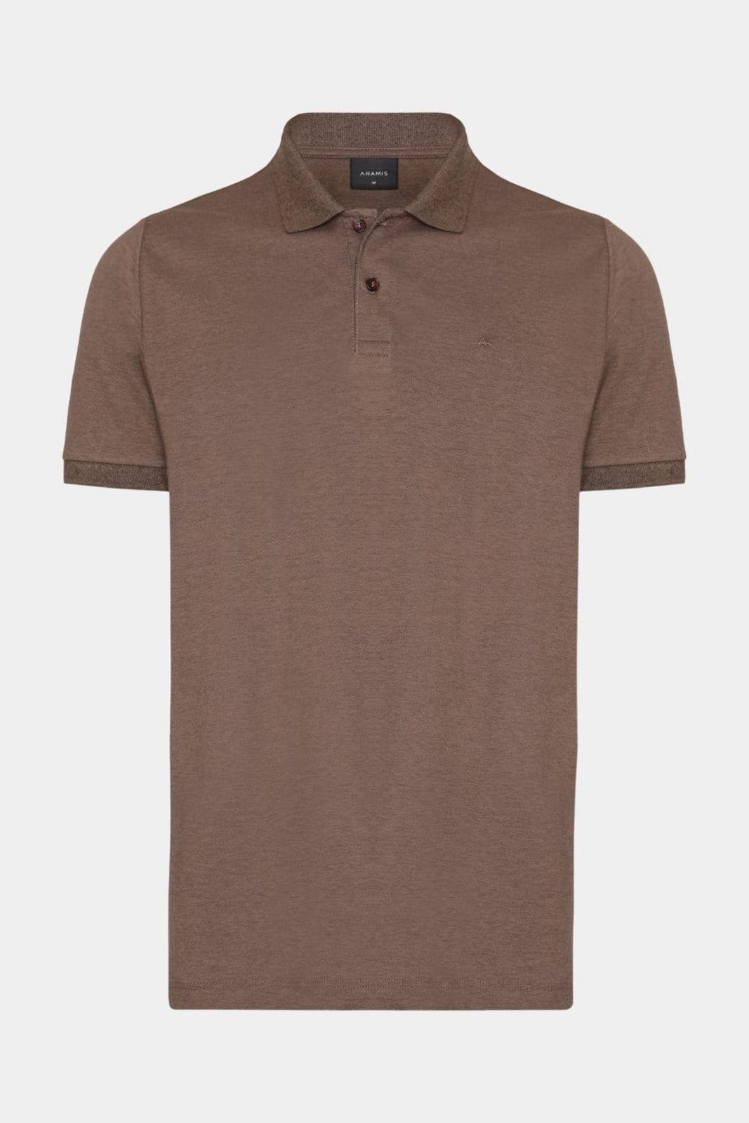 Polo Aramis Manga Curta Gola Mescla Castor