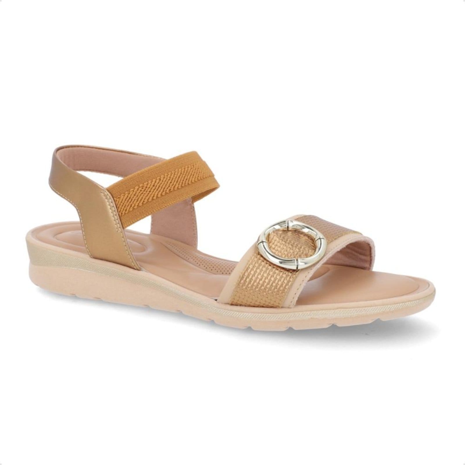 Vista principal Sandália Usaflex Rasteira Feminina Usaflex bege