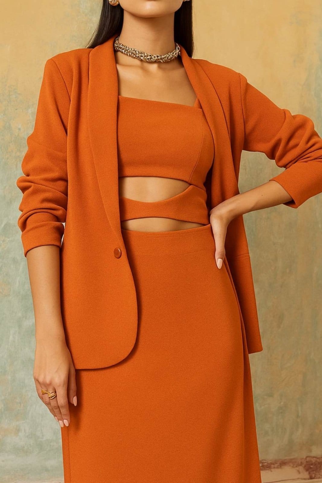 Vestido Vanibele Midi Terracota