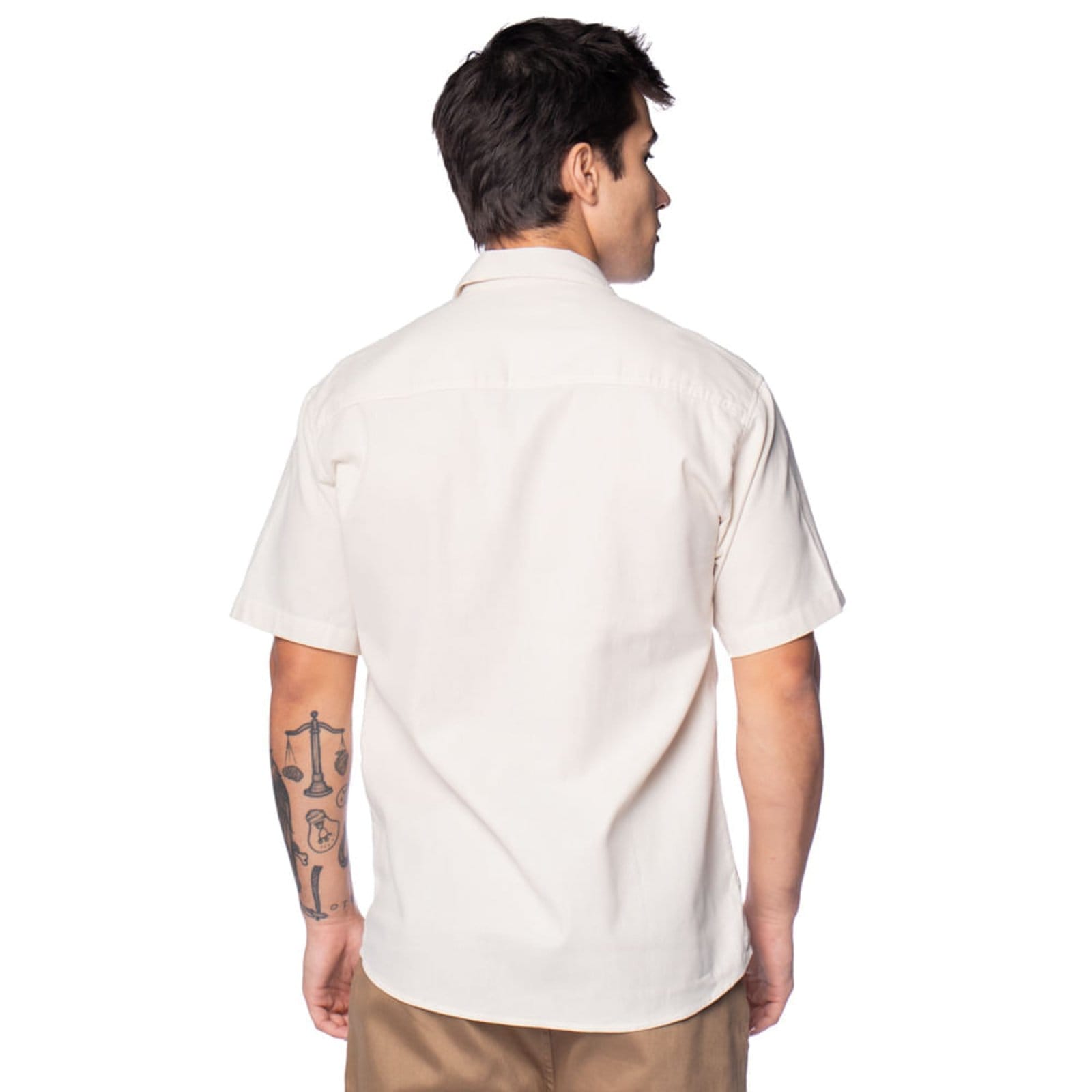 Vista 2 Camisa Masculina Gangster Texturizada Areia Gangster bege