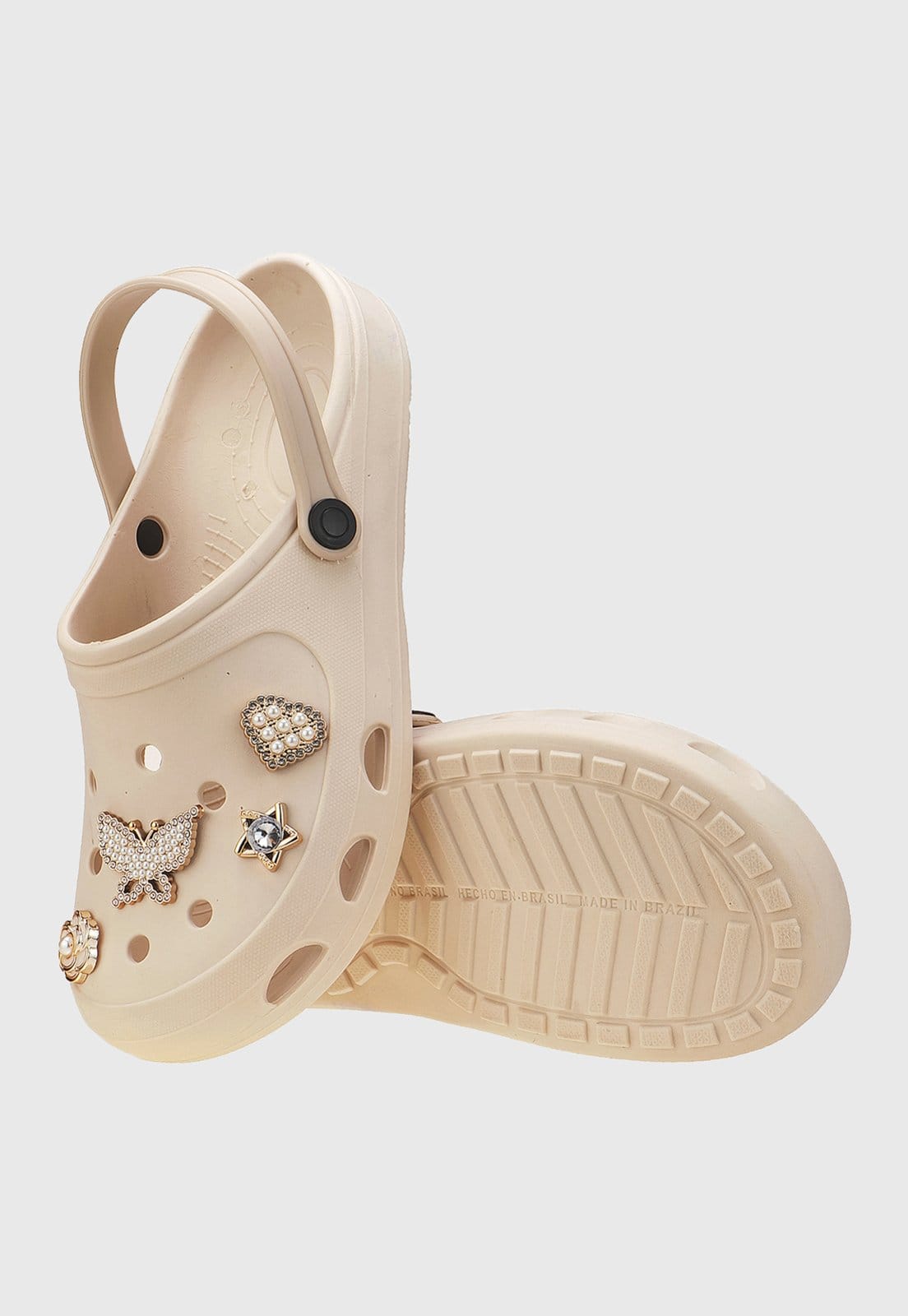 Vista 2 Sandália Babuche Feminino com Pingentes OffWhite tep Kidstep off-white offwhite