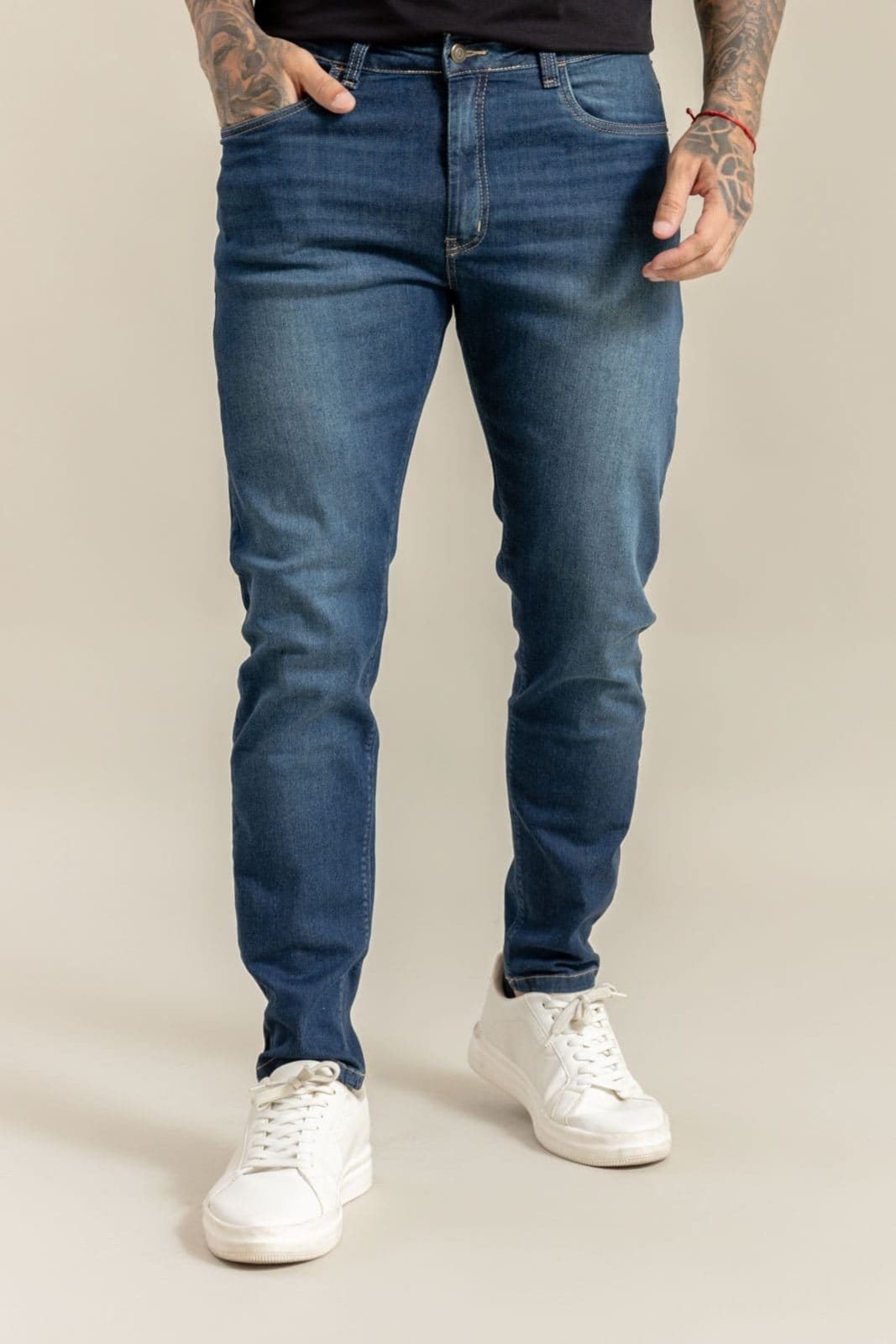 Vista principal Calça Jeans Skinny Masculina Lavagem Escura Dialogo Jeans DIALOGO azul
