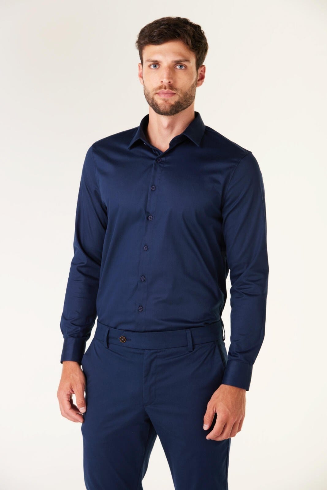 Camisa Slim Algodão Egípcio Traymon - Marinho - P
