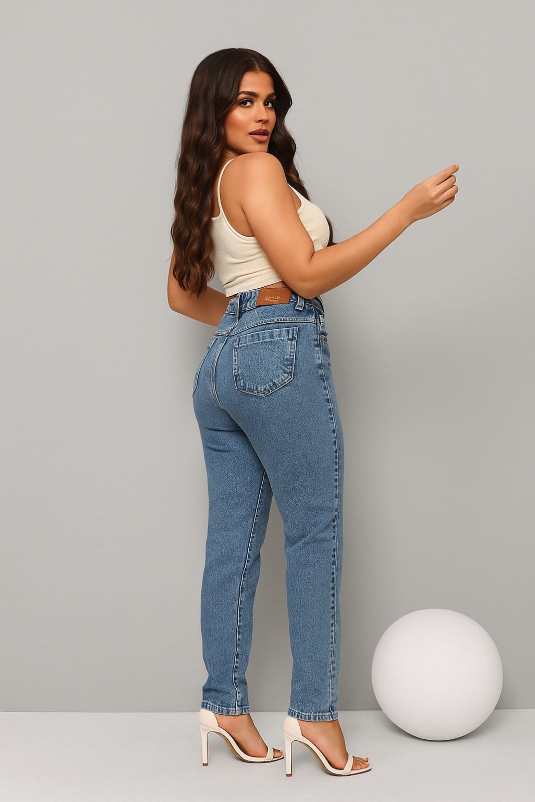 Vista 2 Calça Feminina D Bell Outlet Fashion Mom Clara D BELL OUTLET FASHION jeans