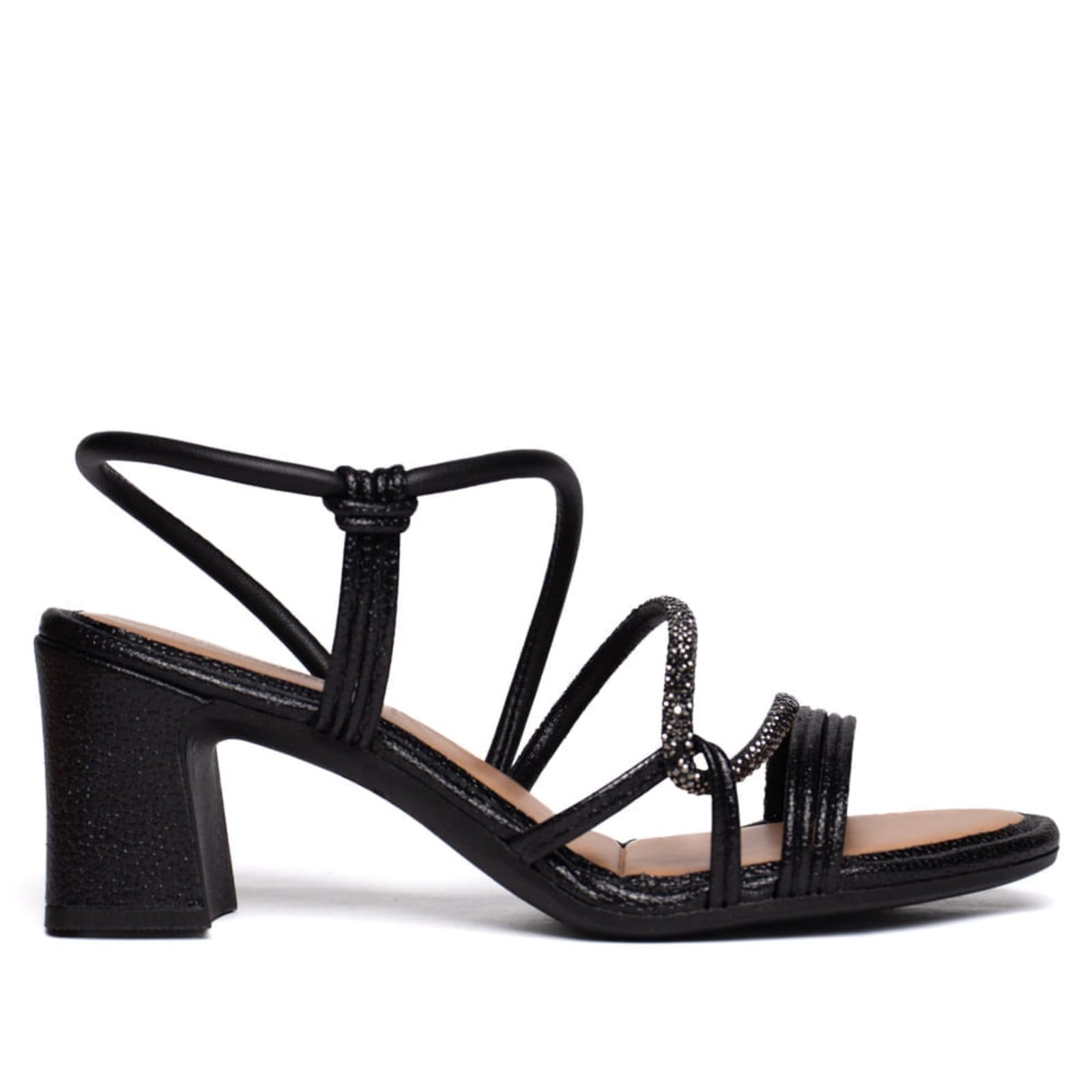 Sandália Feminina Mississipi Salto Bloco Strass