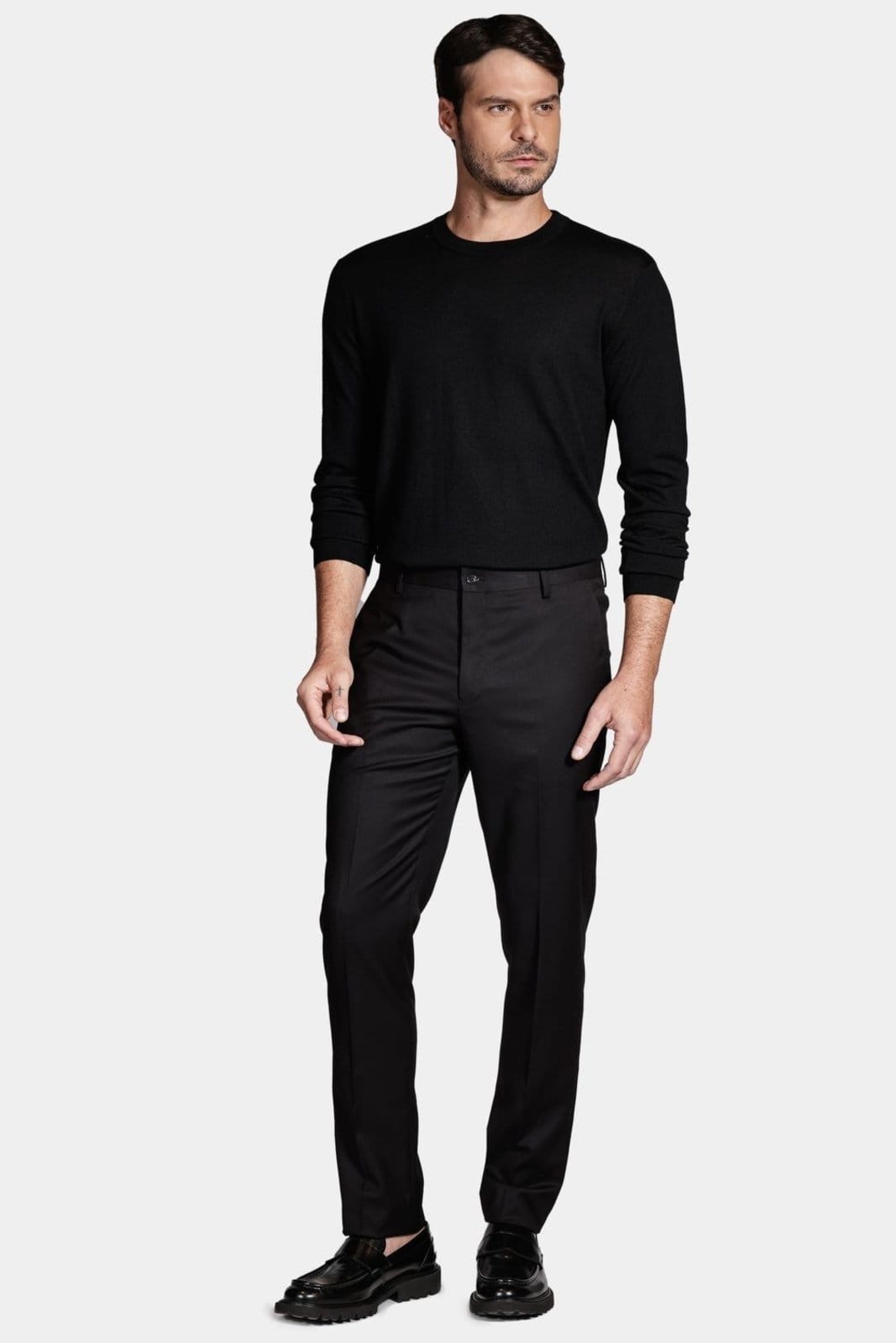 Vista 2 Tricot Aramis Manga Longa Gola Careca Lã Merino Aramis preto