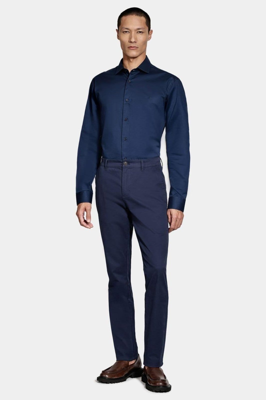 Vista 2 Camisa Aramis Slim Tricoline Algodão Manga Longa Marinho Aramis azul marinho