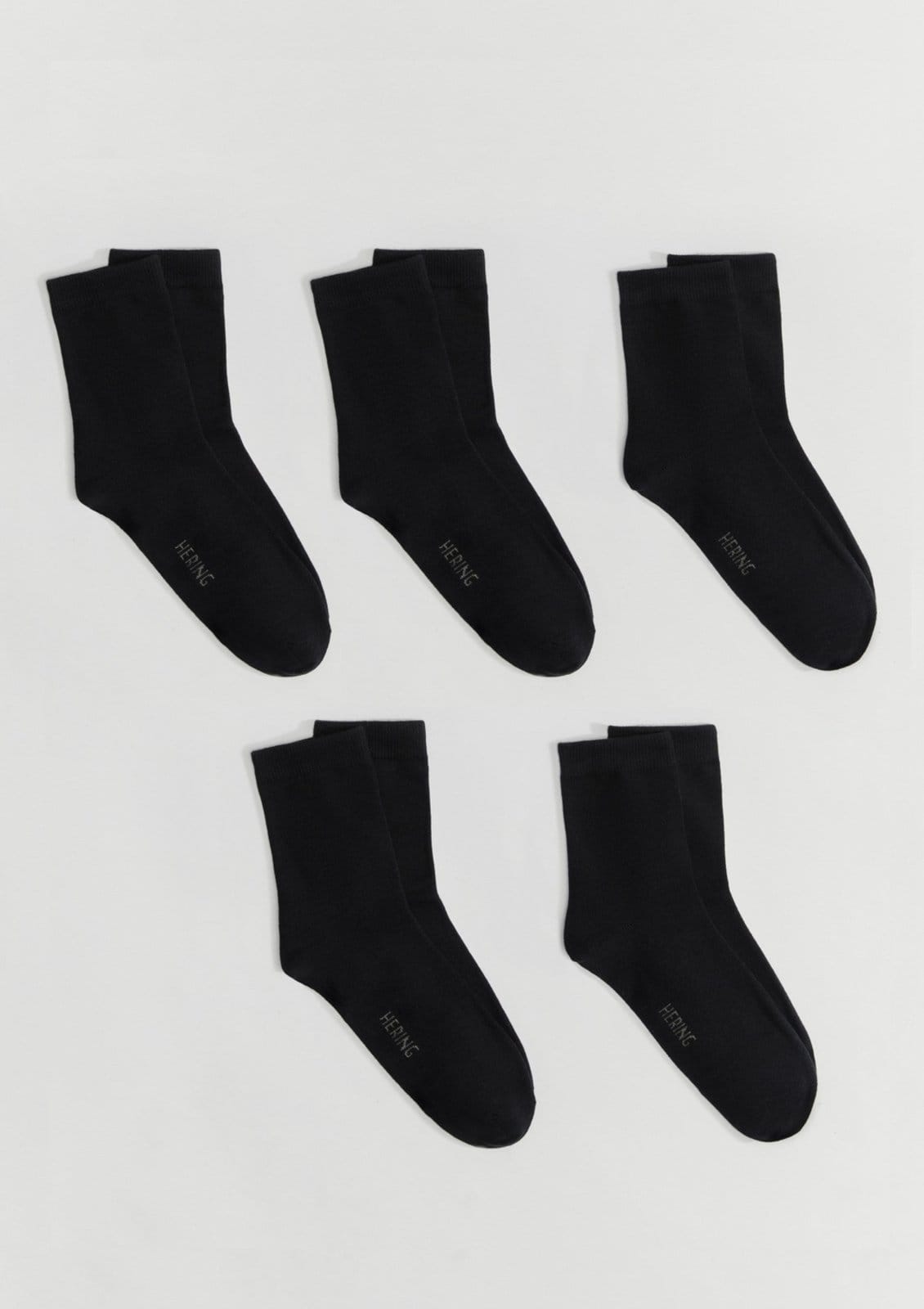 Vista principal Kit 5 Pares De Meias Unissex Cano édio Hering HERING INTIMATES preto